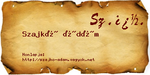 Szajkó Ádám névjegykártya
